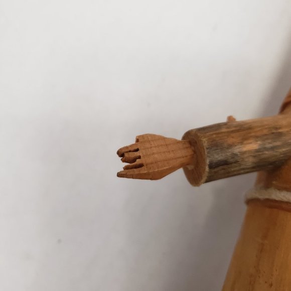 Pete Ortega Carved Wood Wooden Sculpture Signed Fiure Fold Art - Picture 16 of 16